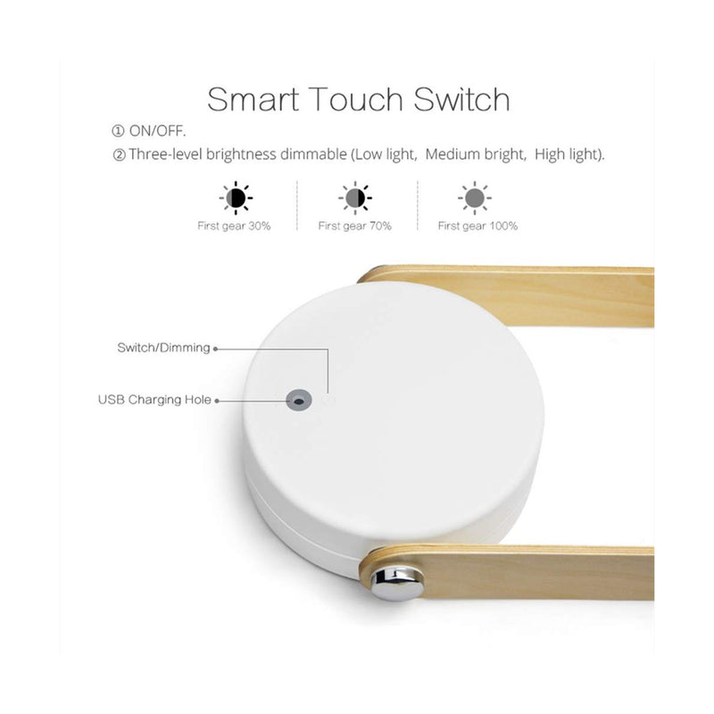 Lámpara 4 en 1 plegable con luz LED, control táctil, intensidad regulable y batería recargable para interiores y exteriores