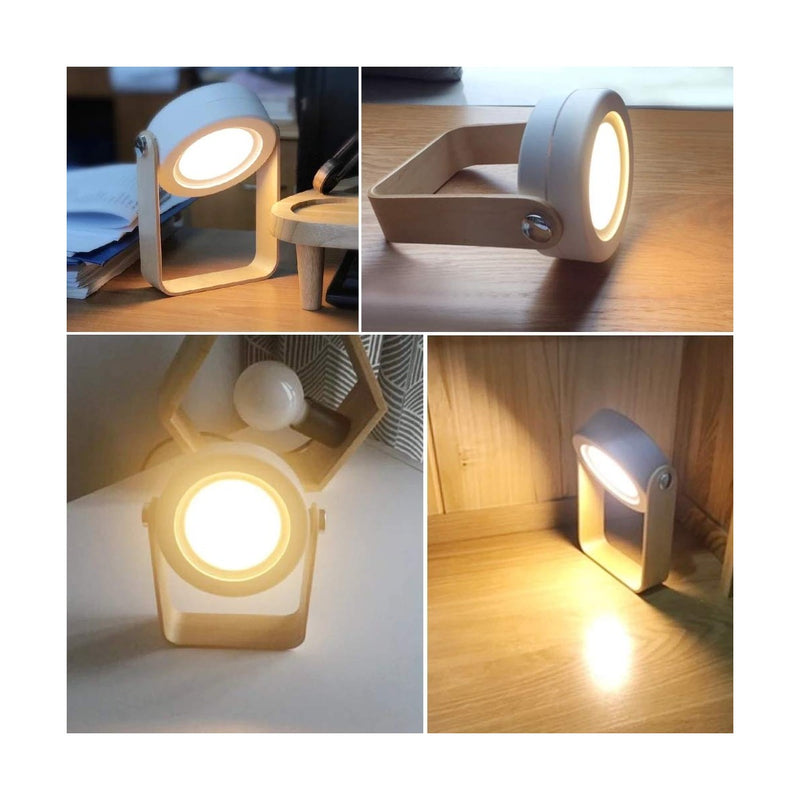 Lámpara 4 en 1 plegable con luz LED, control táctil, intensidad regulable y batería recargable para interiores y exteriores