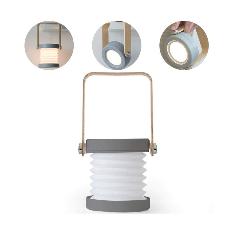 Lámpara 4 en 1 plegable con luz LED, control táctil, intensidad regulable y batería recargable para interiores y exteriores