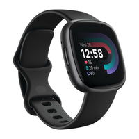 Fitbit Versa 4 Fitness - Reloj Inteligente con Preparación Diaria, GPS, Frecuencia Cardíaca 24/7 y Más, Negro/Grafito, Talla Única