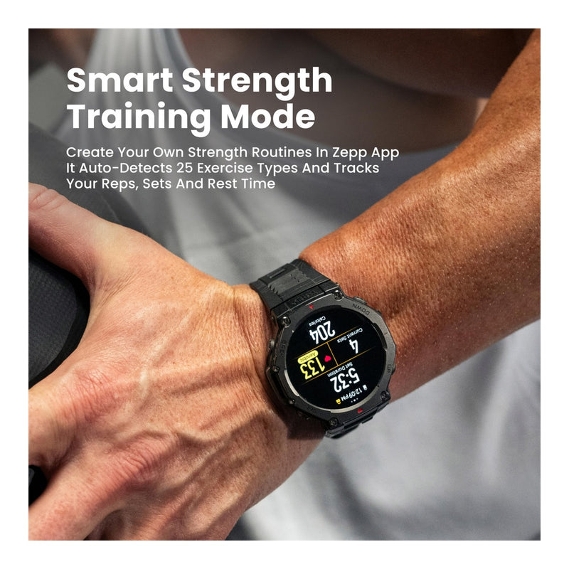 Amazfit T-Rex 3 - Reloj Inteligente Resistente Negro Con Pantalla Amoled 1.5 Pulgadas, Gps De Doble Banda Y 27 Días De Batería