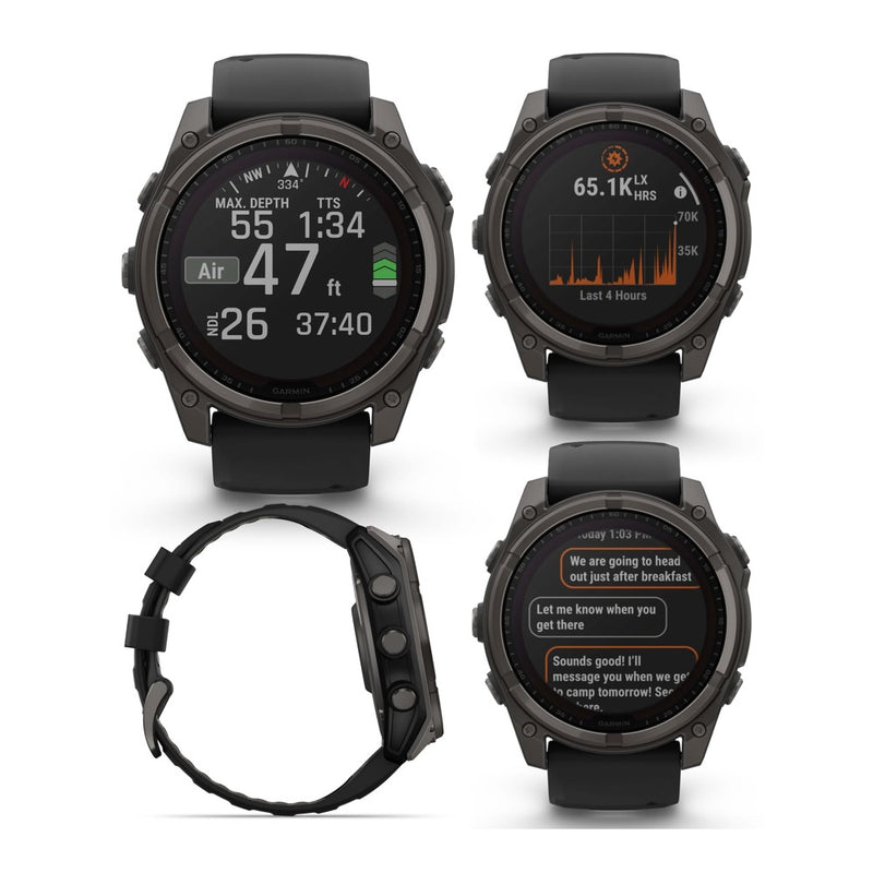 Garmin Fenix 8 - Sapphire Solar - Titanium Carbon Gray