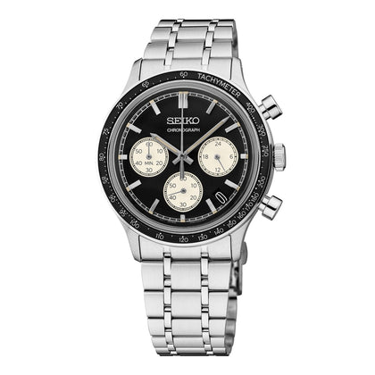 Seiko Chronograph Quartz Black Dial Men's Watch SSB479P1