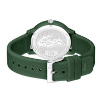 Reloj de cuarzo Lacoste 12.12 Move para hombre con caja de aluminio verde y correa de silicona, diseño monocromático
