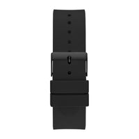 Reloj GUESS para hombre, correa de silicona, esfera negra, movimiento de cuarzo, resistente al agua y a golpes