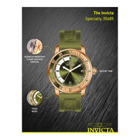 Reloj de cuarzo para hombre Invicta Specialty con correa de silicona y caja de acero inoxidable
