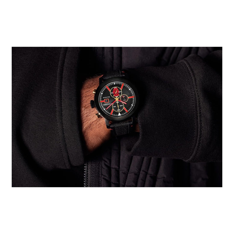 Citizen Eco-Drive Star Wars Darth Maul Mastermind cronógrafo negro con correa de nailon y esfera negra, modelo CA0766-02W