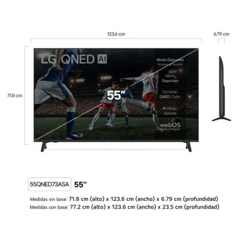 Televisor LG 55" QNED 4K Smart TV webOS 55QNED73ASA