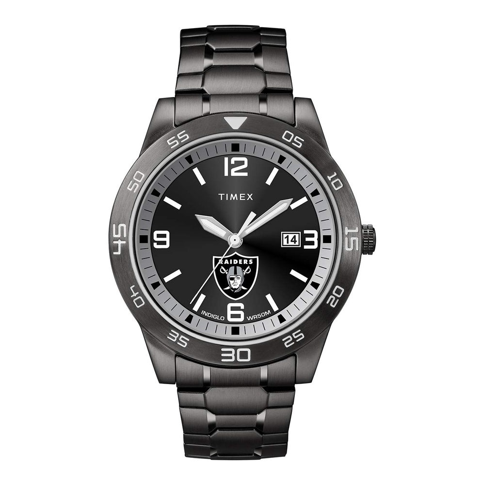 Timex NFL Acclaim - Reloj Para Hombre De 42 Mm, Resistencia Al Agua 50 M, Banda De Acero Inoxidable Negra