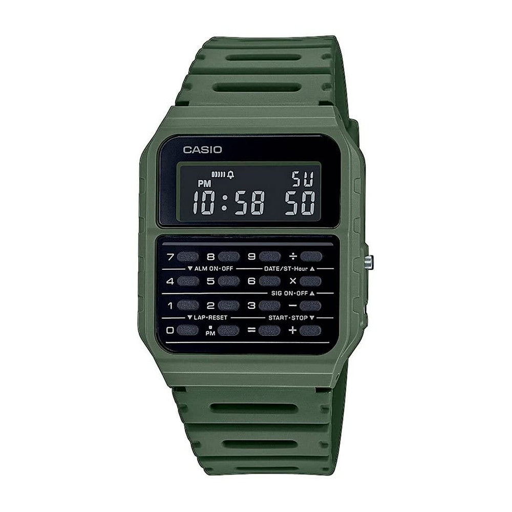 Reloj Casio CA-53WF-3B Verde Digital con Calculadora para Hombre, Resistente al Agua y Diseño Clásico