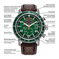 Reloj cronógrafo Citizen Eco-Drive Brycen para hombre, con caja de acero inoxidable y diseño deportivo contemporáneo