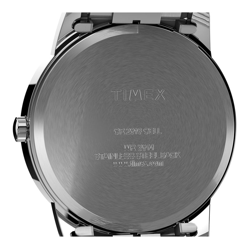 Timex Reloj Easy Reader para hombre con esfera blanca fácil de leer, banda de acero inoxidable y función de fecha