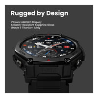Reloj inteligente Amazfit T-Rex 3 Pro con pantalla AMOLED de zafiro, bisel de titanio y GPS de doble banda