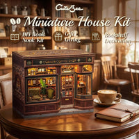 CUTEBEE Book Nook Kit, DIY Miniature House Coffee Shop Dollhouse