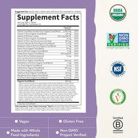 Garden of Life Organics Vitamina prenatal: Ácido fólico para energía y desarrollo fetal saludable, hierro sin estreñimiento, vitamina C, B6, B12, D3 – Orgánico, sin transgénicos, sin gluten, vegano
