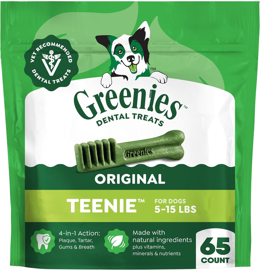 Greenies Teenie Original Natural Dental Dog Treats, Chicken, 65 Count
