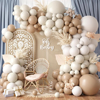 Neutral Balloon Garland Arch, Double Stuffed Beige Tan Boho Party Balloons
