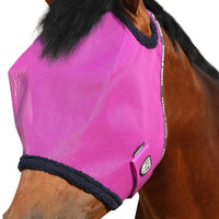 Harrison Howard All Round Mesh Horse Fly Mask UV Protective with Fleece Padded Edging Purple XL