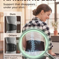 Sparthos - Soporte de espalda para aliviar el dolor de espalda baja - Alivio inmediato de ciática, hernia de disco, escoliosis - Transpirable + Almohadilla de soporte lumbar - Para hombres y mujeres