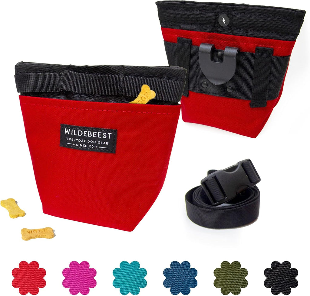 Wildebeest Dog Treat Pouch, Dog Treat Bag, Dog Training Treat Pouch, Dog Travel Bag, Pet Treat Pouch, Magnetic Closure,