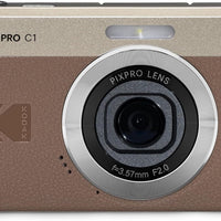 KODAK PIXPRO C1 13MP Compact Digital Camera, 26mm Fixed Lens, Brown
