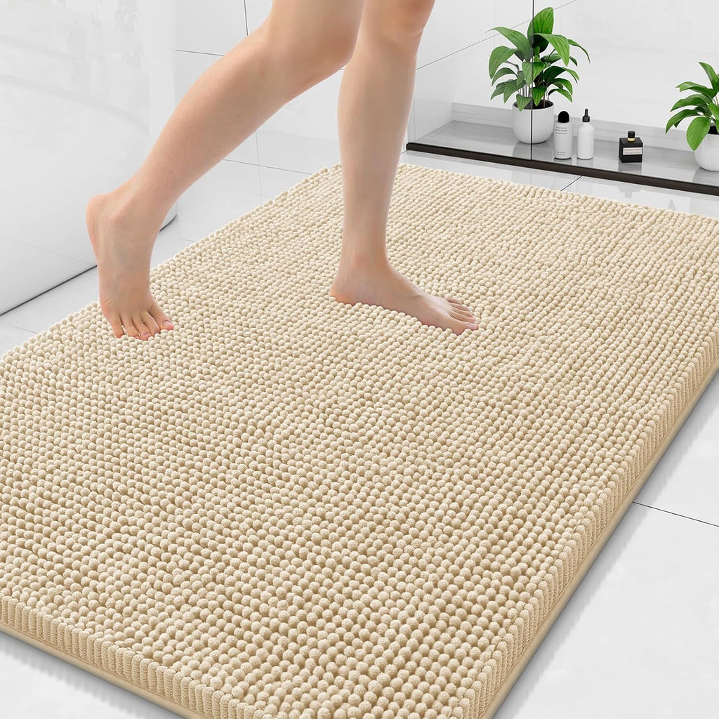 Arotive Bathroom Rugs 48x30, Soft Absorbent Shaggy Chenille Bath Rugs