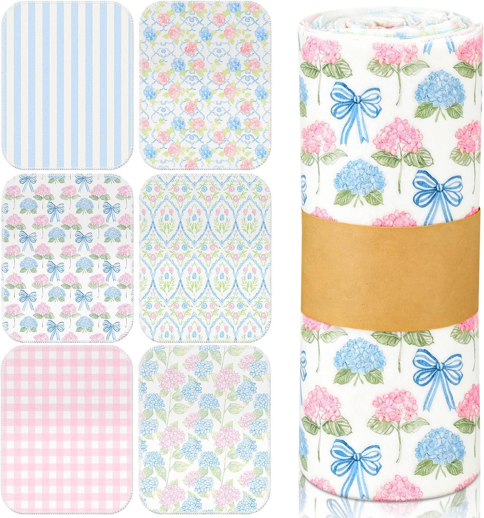 Noveread Reusable Kitchen Cloths Cotton Towel, 36 Pack, Pastel Hydrangea