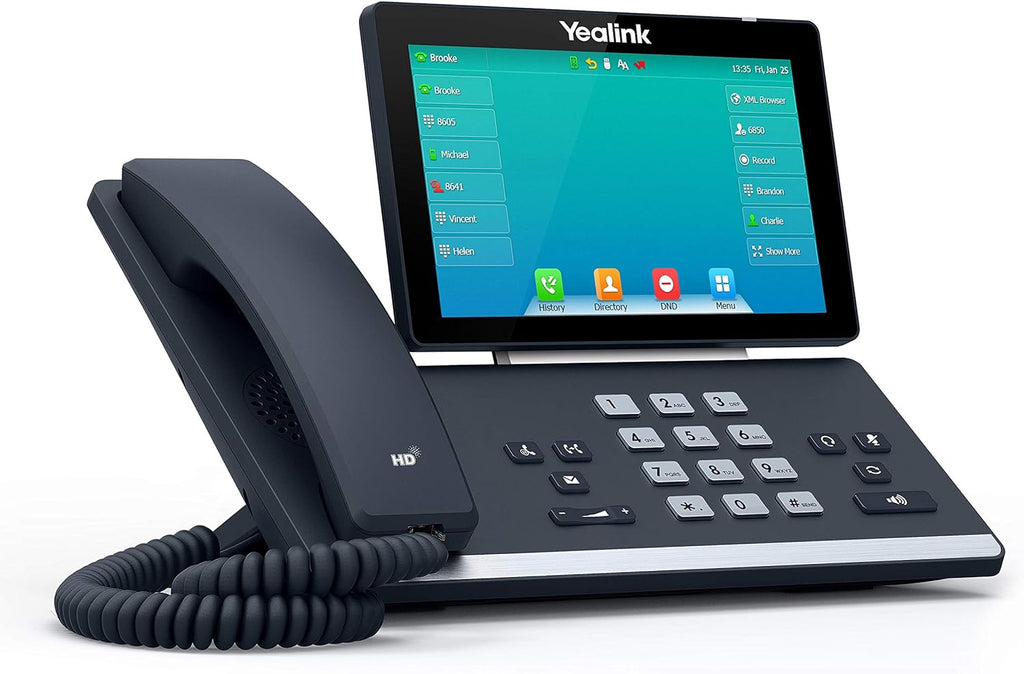 Yealink T57W IP Phone, 16 VoIP Accounts. 7-Inch Adjustable Color Touch Screen. USB 2.0, 802.11ac Wi-Fi, Dual-Port Gigabi