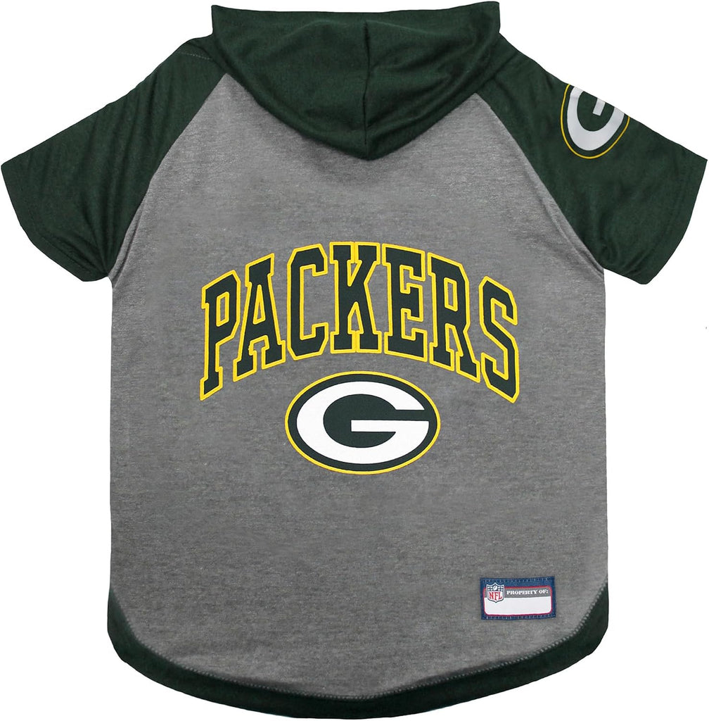 Pets First NFL Green Bay Packers Hoodie for Dogs & Cats. | NFL Football Licensed Dog Hoody Tee Shirt, Medium | Sports Ho