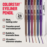 Revlon ColorStay Lápiz Delineador de Ojos Resistente al Agua, Anti-Manchas, Larga Duración, Acabado Mate, 202 Black Brown