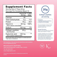 Vital Proteins Péptidos de colágeno avanzados, péptidos hidrolizados con ácido hialurónico y vitamina C - Polvo de sabor a limón y fresa, 10.5 onzas