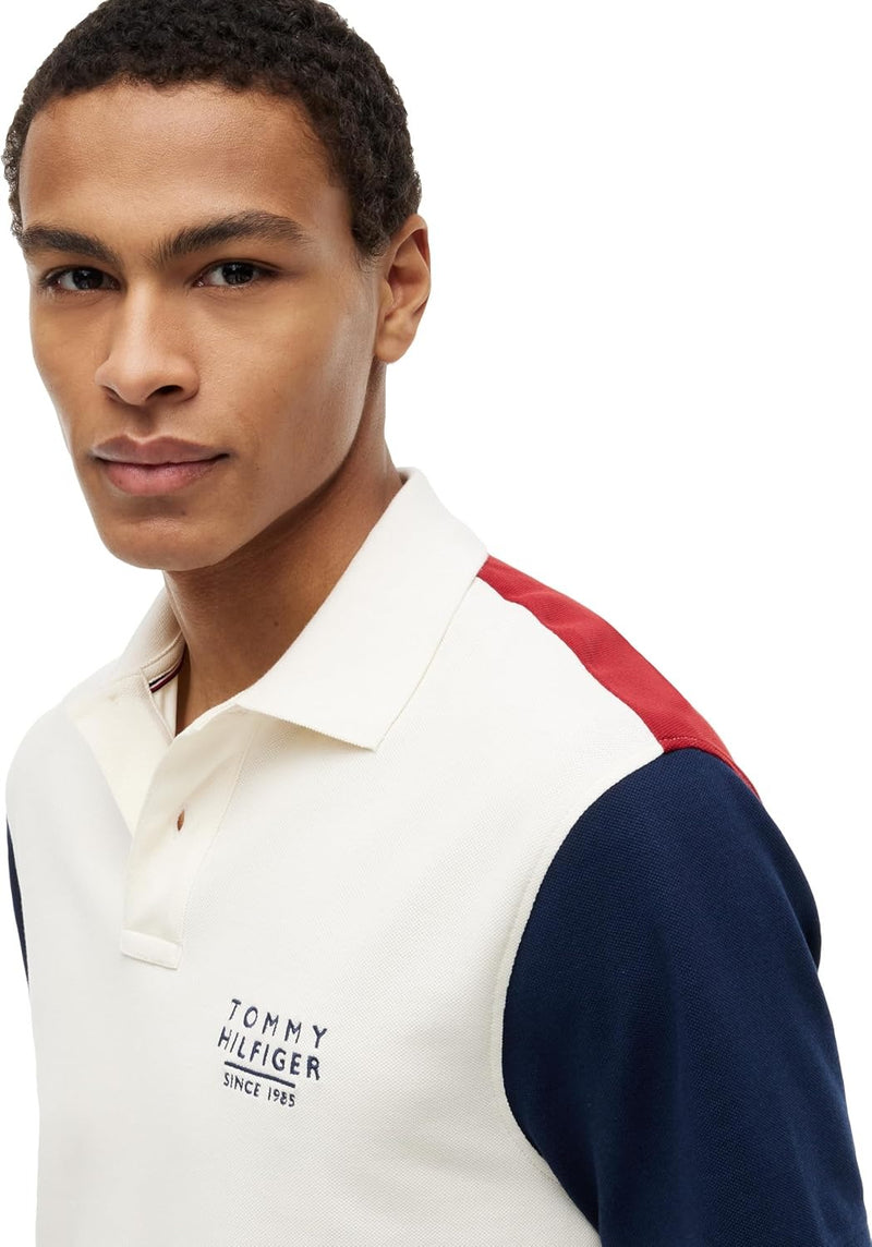 Tommy Hilfiger Men's Short Sleeve Polo Shirts in Regular Fit With Stretch and Organic Pique Cotton