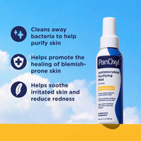 PanOxyl Niebla purificadora antimicrobiana, ácido hipocloroso, spray aclarador para la cara, ayuda a matar bacterias, purificar la piel, calmar el enrojecimiento, pH equilibrado, hipoalergénico, suave