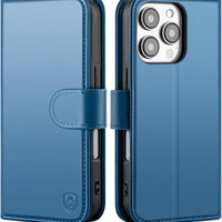 BoxCastle Compatible with iPhone 16 Pro Genuine Leather Case Wallet with Card Holder,Women Men Real Leather Flip Folio R