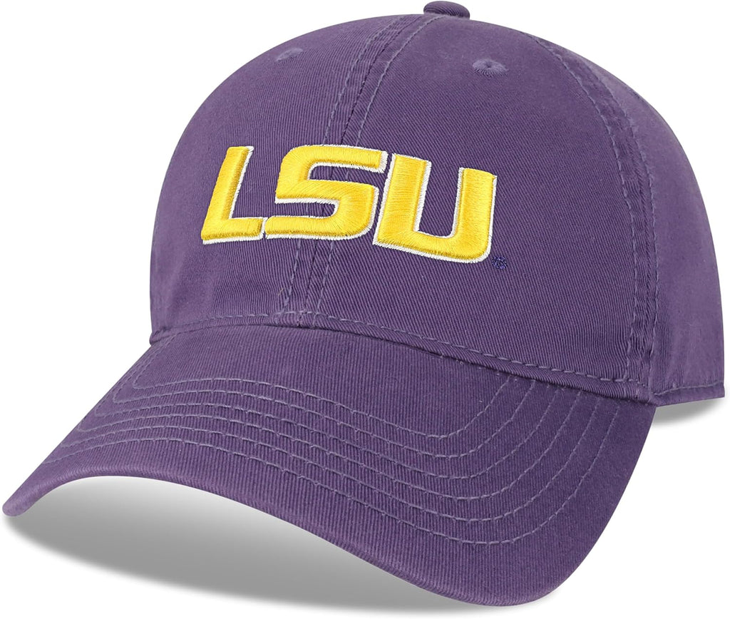 Legacy NCAA Officially Licensed Baseball Hat, LSU Tigers, Lightweight Cap for Men & Women, Relaxed Twill Adjustable (EZA