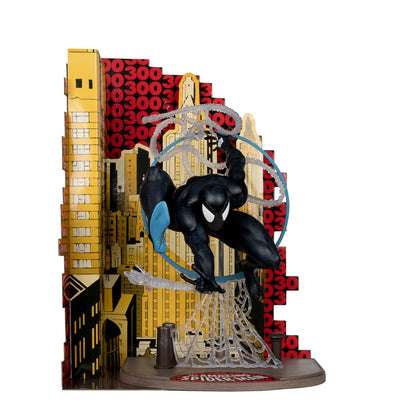 McFarlane Toys Marvel Spider-Man (Symbiote Suit) Escala 1:6 con Escena y Comic (The Amazing Spider-Man #300)