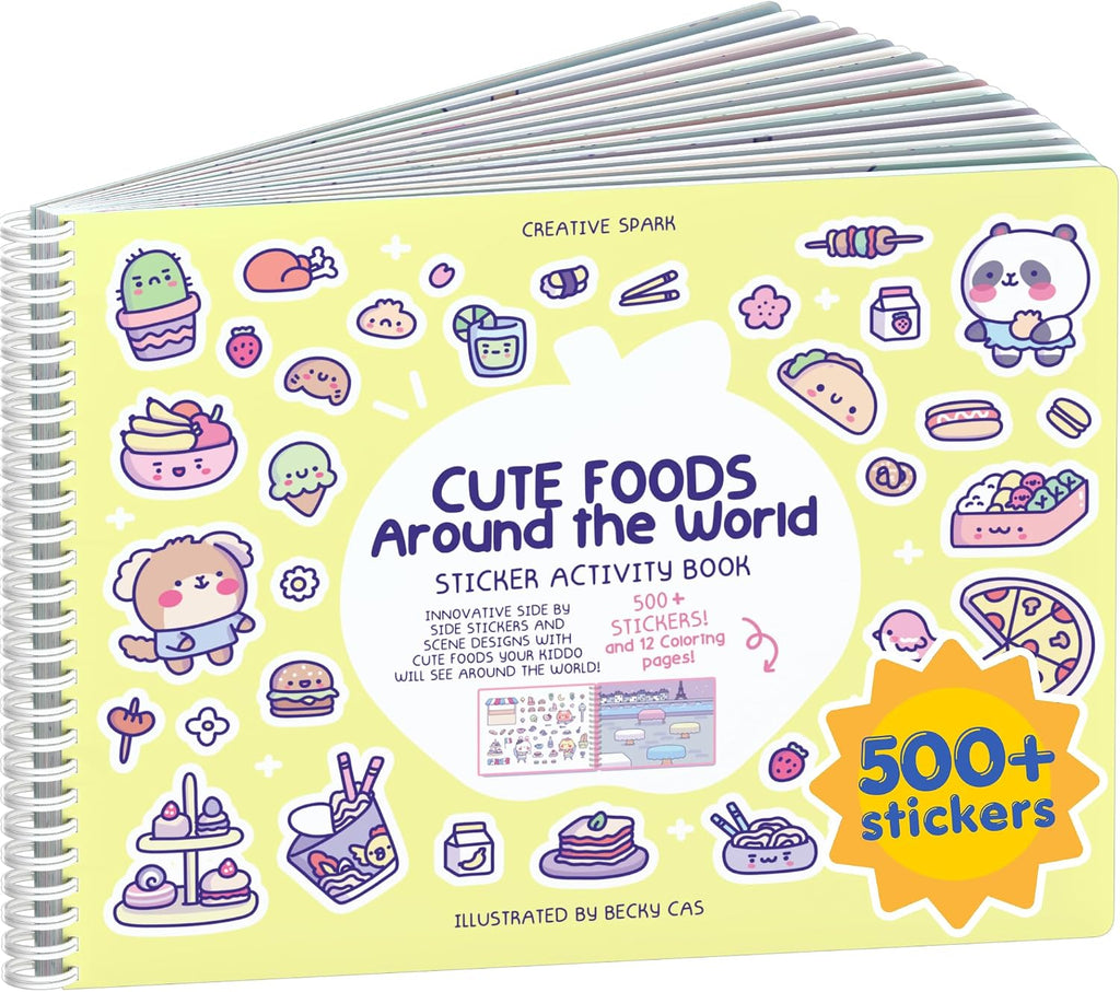 Cupkin Cute Foods Around The World Coloring & Sticker Book | 500+ Stickers