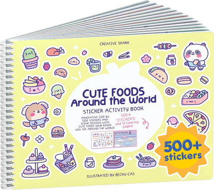 Cupkin Cute Foods Around The World Coloring & Sticker Book | 500+ Stickers