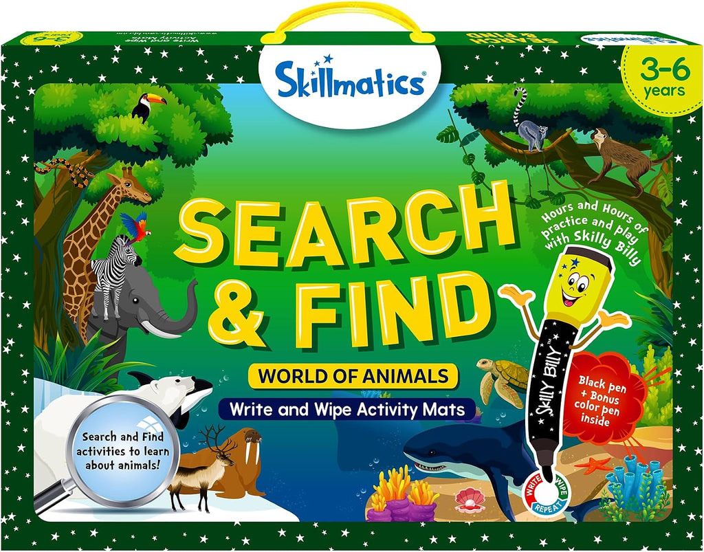 Skillmatics Search and Find Animals – Reusable Preschool Learning Activity