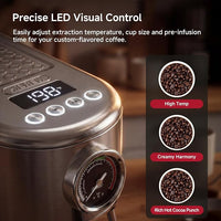 HIBREW H10B Programmable Espresso Machine with LED Display & Pressure Gauge