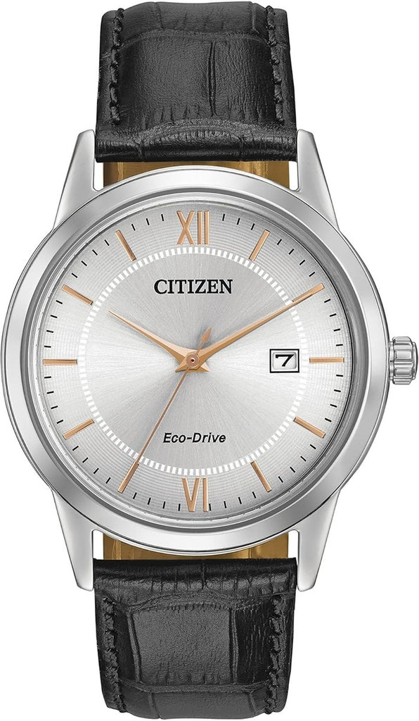 Ofertaza, CITIZEN Men's Classic Eco-Drive Leather Strap Watch, 3-Hand Date
