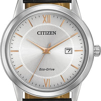 Ofertaza, CITIZEN Men's Classic Eco-Drive Leather Strap Watch, 3-Hand Date