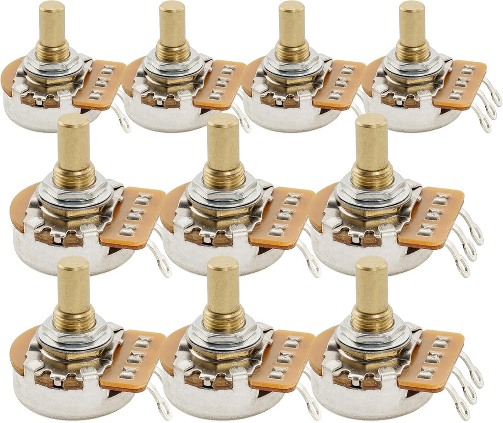Musiclily Pro HD B1M Pots Brass Metric Solid Short Shaft 6.5mm 10Pcs