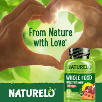 NATURELO NATURELO Multivitaminas para Adolescentes Niñas/Niños, 60 Cápsulas, Multivitamínico de Alimentos Integrales con Minerales, Sin OMG, Vegetariano