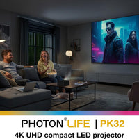 Optoma Photon Life PK32 - 4K UHD, 1,100 Lumens, LED, Premium Auto-Setup Home Entertainment & Gaming Projector