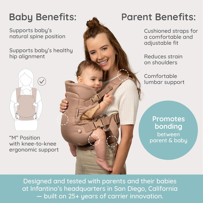 Infantino Flip Luxe 4 en 1 Portabebés Ergonómico Affogato