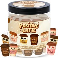 Positive Latte Jar with 60 Affirmation Cards, Emotional Support Latte Coffee, Funny Christmas Coffee Lover Themed Gift for Women, Men, Wife, Husband, Mom, Dad, Friends, Coworkers