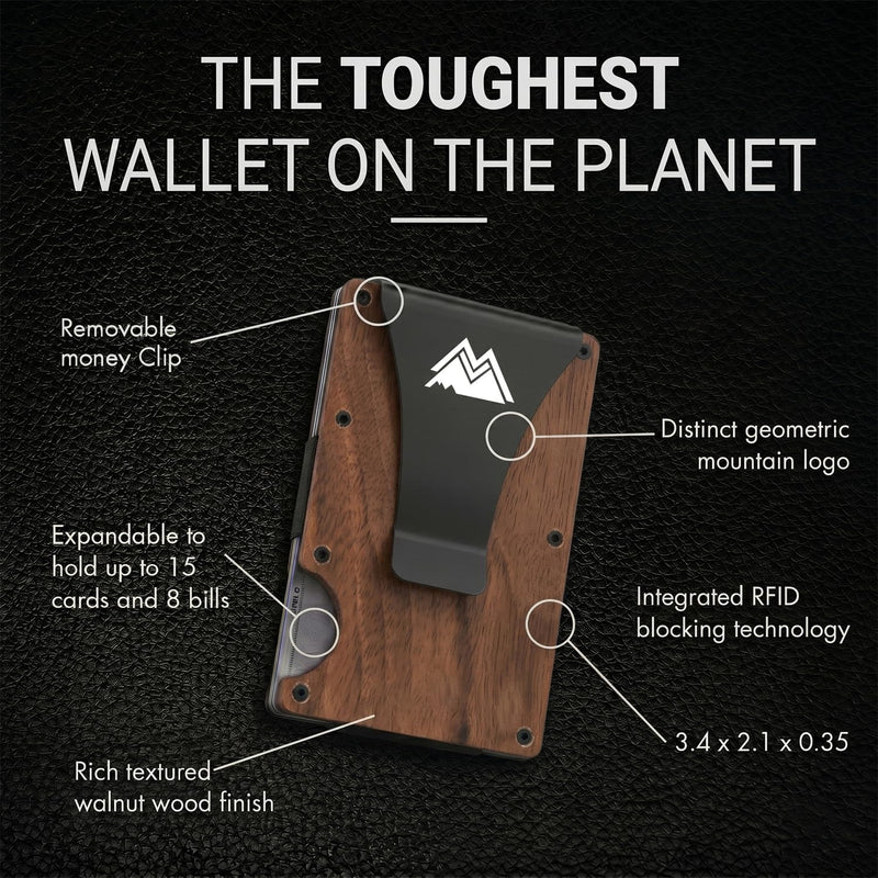 Mountain Voyage Co Minimalist Wallet for Men - Slim RFID, Scratch Resistant