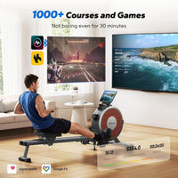 Merach Q1S Magnetic Rowing Machine Indoor, Dual Slide Rail, Quiet & Smooth