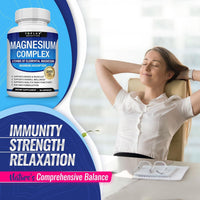 Toplux Complejo de magnesio Suplemento 8 Elemental 1000mg - Glicinato de magnesio, citrato, malato, taurato, quelado para una fácil absorción para huesos, músculos, recuperación, energía, vegano sin O